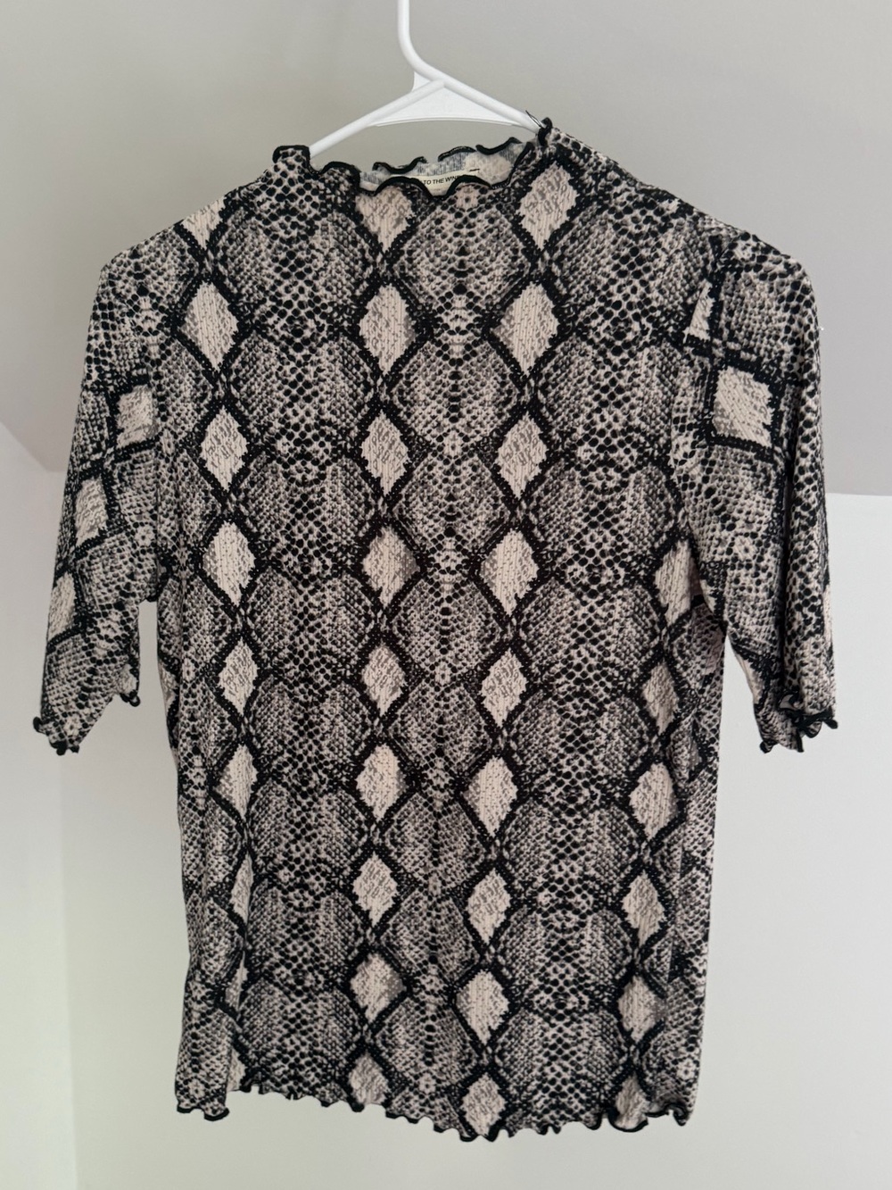 Caution to the Wind Snake Print Mock Neck Top